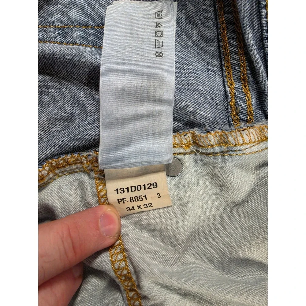 Abercrombie & Fitch Slim Straight Jeans Mens 34x32 Medium Wash Blue Stretch 1513